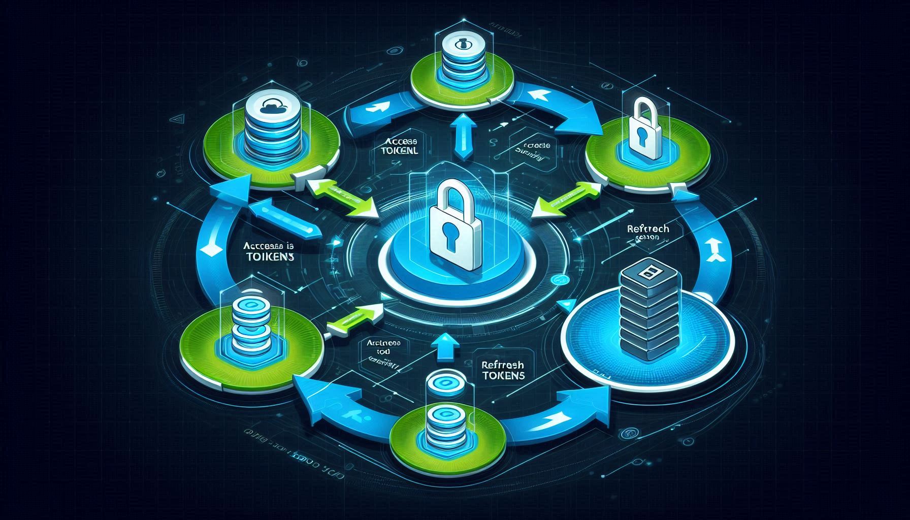 Diagram showing JWT token flow between client and server