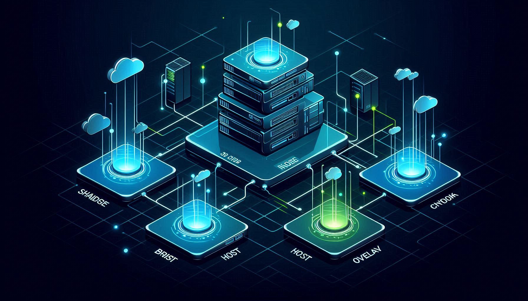 Diagram showing Docker bridge host and overlay network modes
