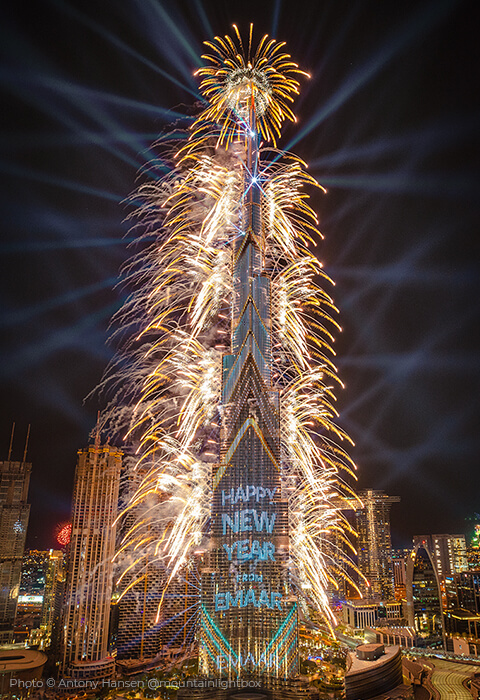 dubai burj khalifa new year light show