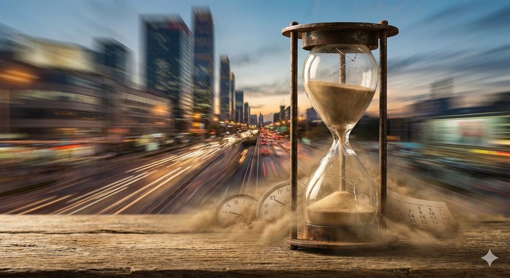 hourglass time flies