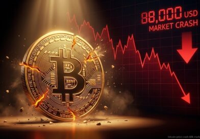 Bitcoin price dropping to 88000 USD market analysis chart.